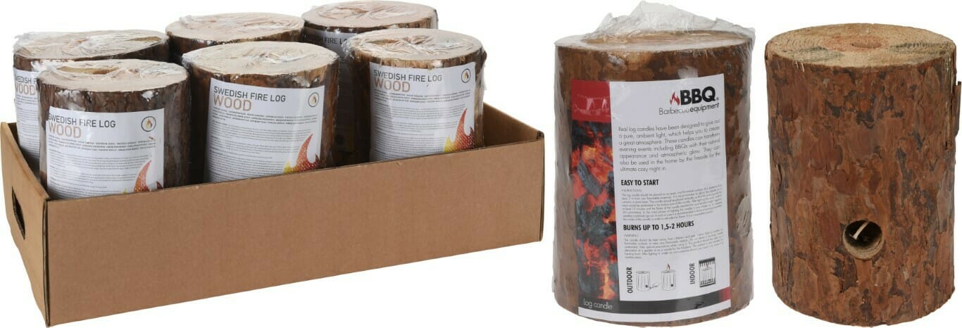 Viðarkubbur með kveik inní 20x15cm - Image 2