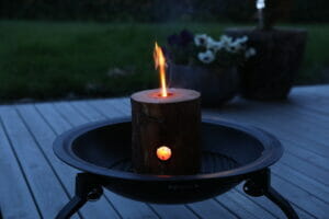 Viðarkubbur með kveik inní 20x15cm