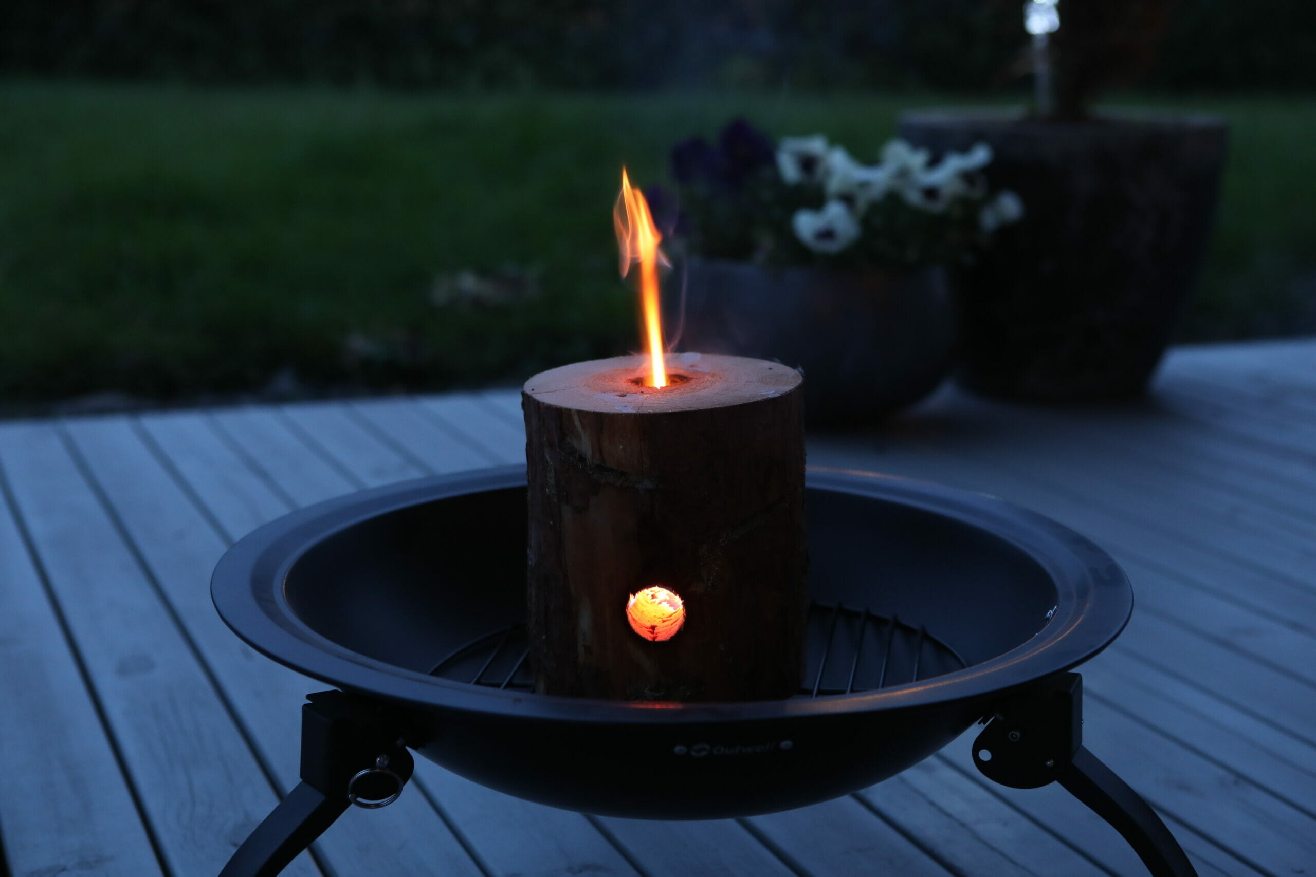 Viðarkubbur með kveik inní 20x15cm