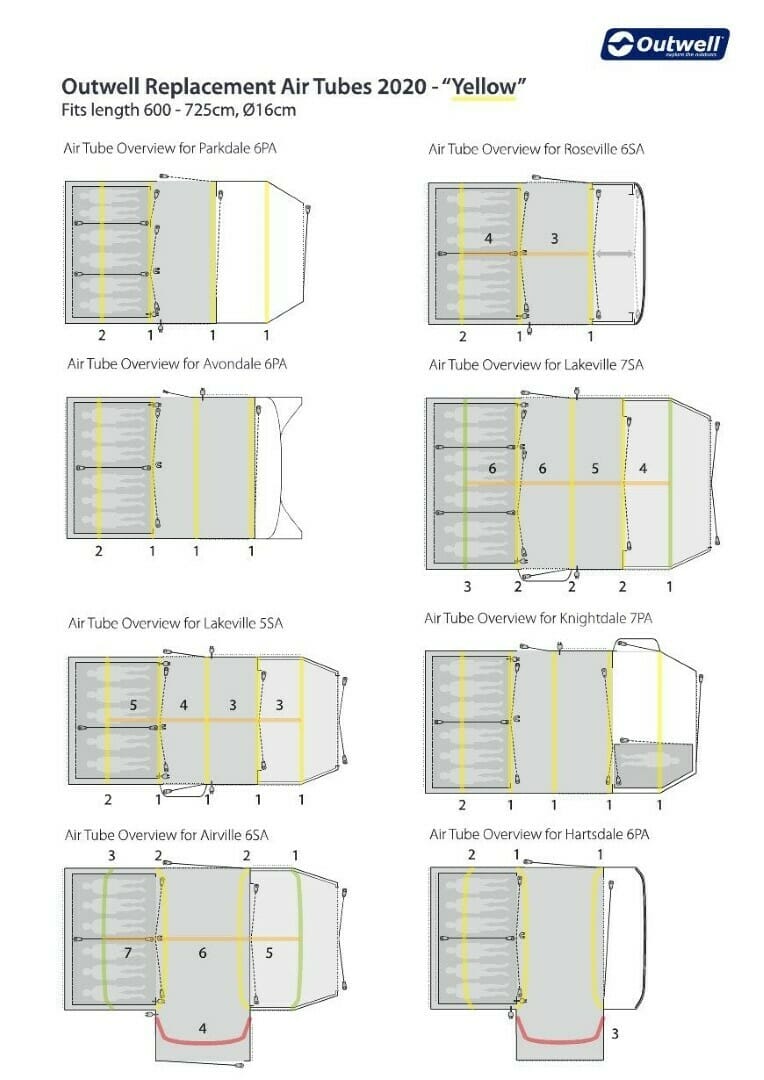 Loftsúla í tjald Outwell, Gul - Image 2