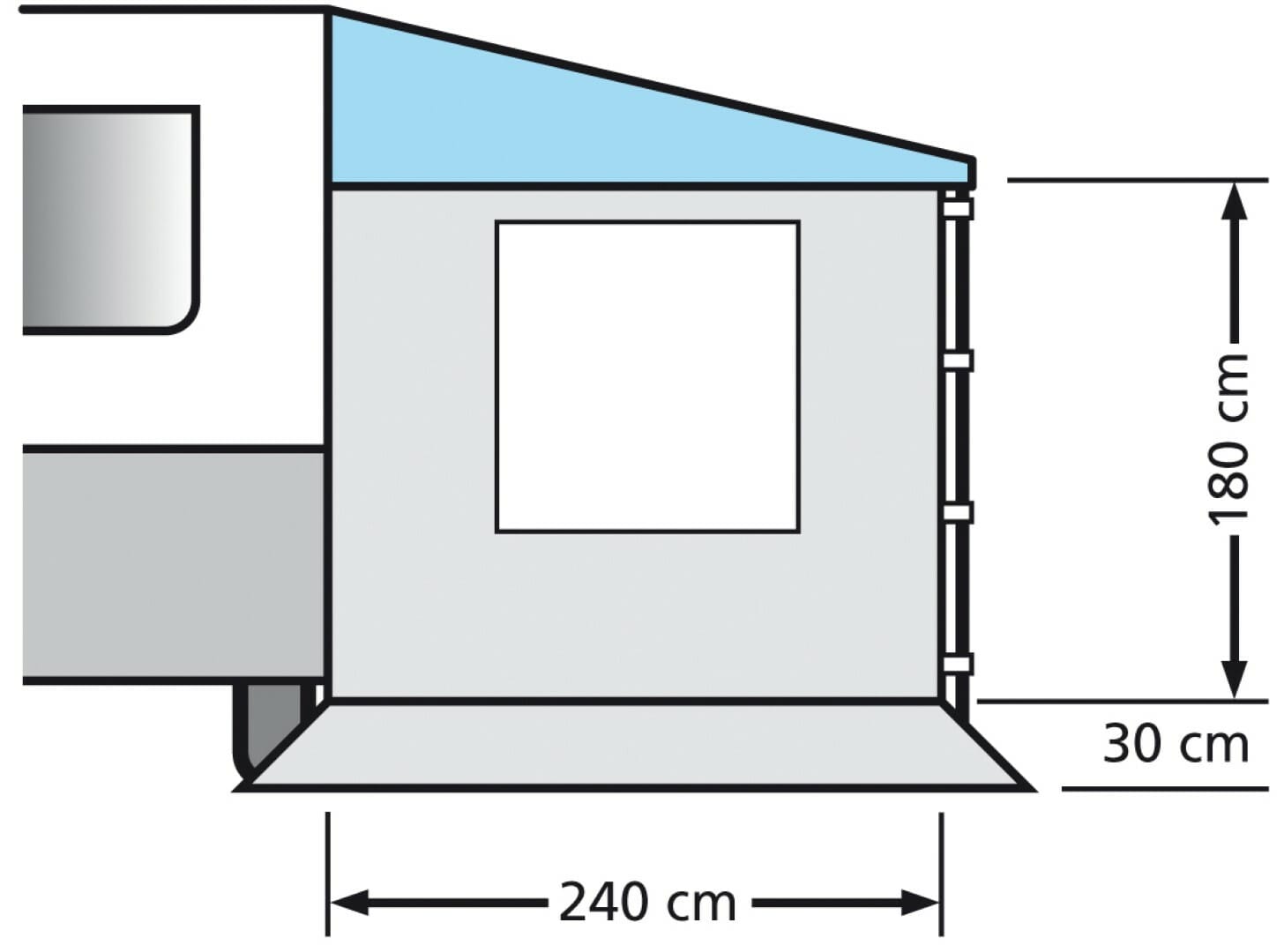 Hlið f.beina Markísu m/glugga Eurotrail - Image 2