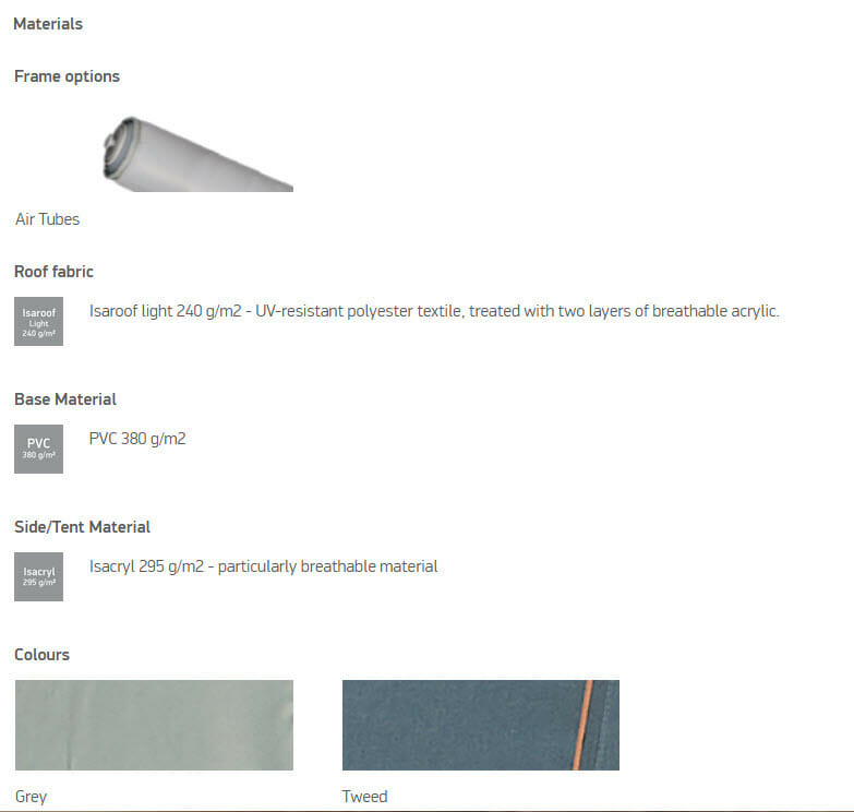 Uppblásið fortjald Cirrus North 400 frá Isabella SÉRPÖNTUN - Image 22