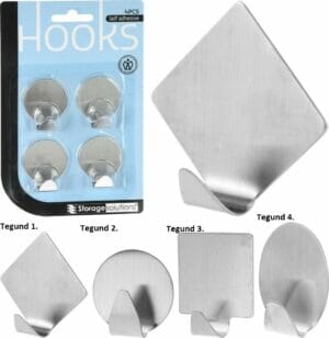 Snagar sjálflímandi silfur 4 stk.