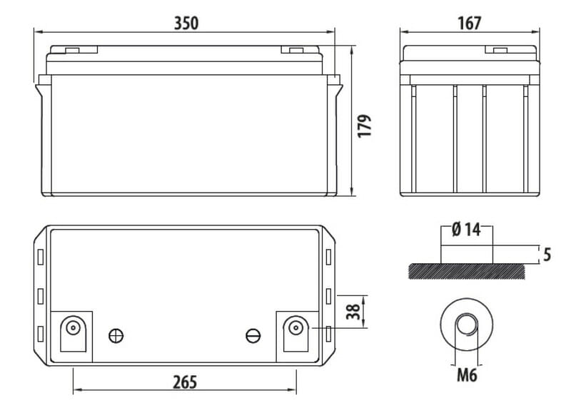 Rafgeymir 80AH AGM - Reimo - Image 2