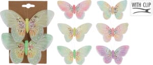 Fiðrildi 3 litir Garðskraut