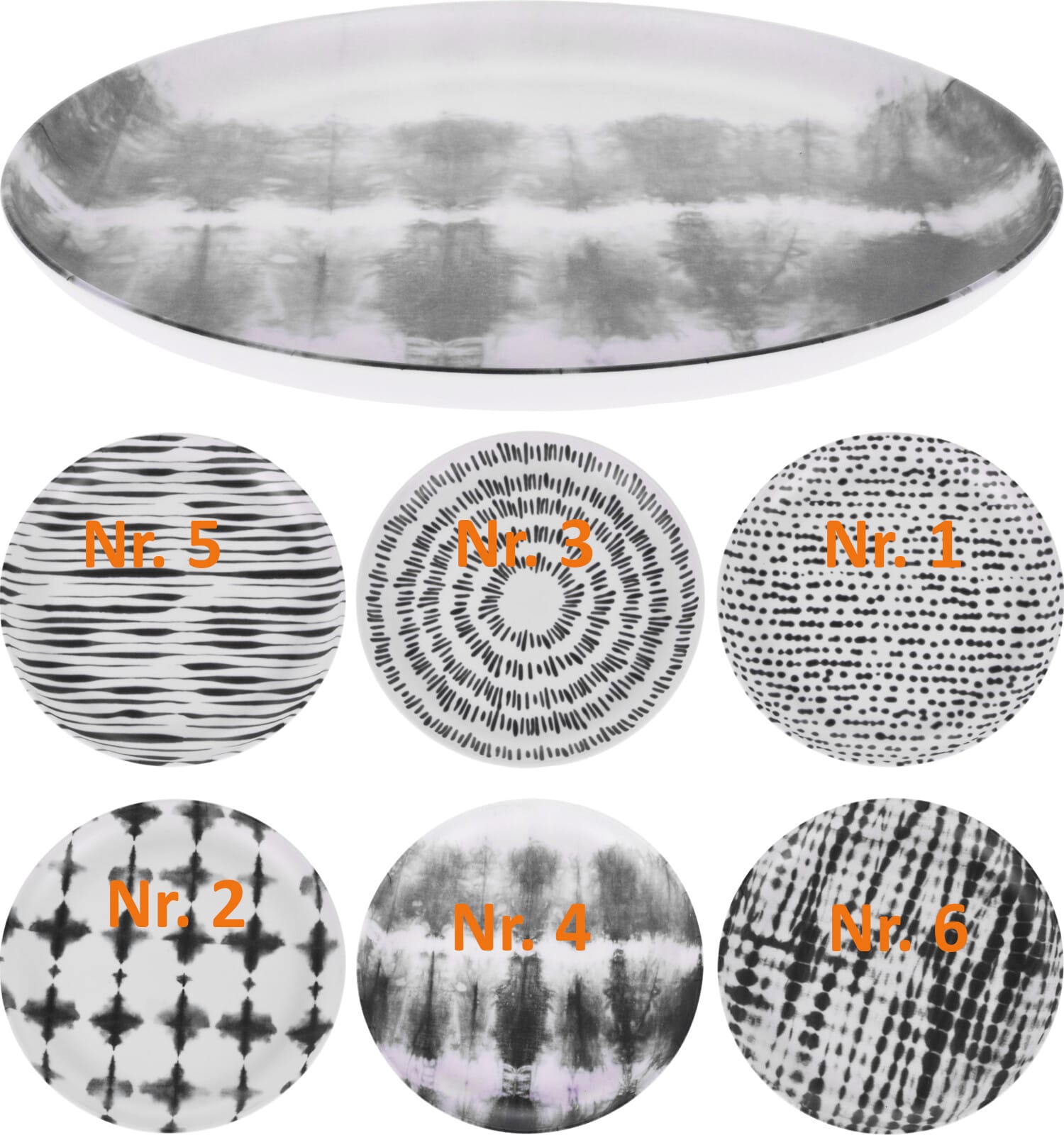 Diskur Melamine Svart/hvítur 21cm - Image 2