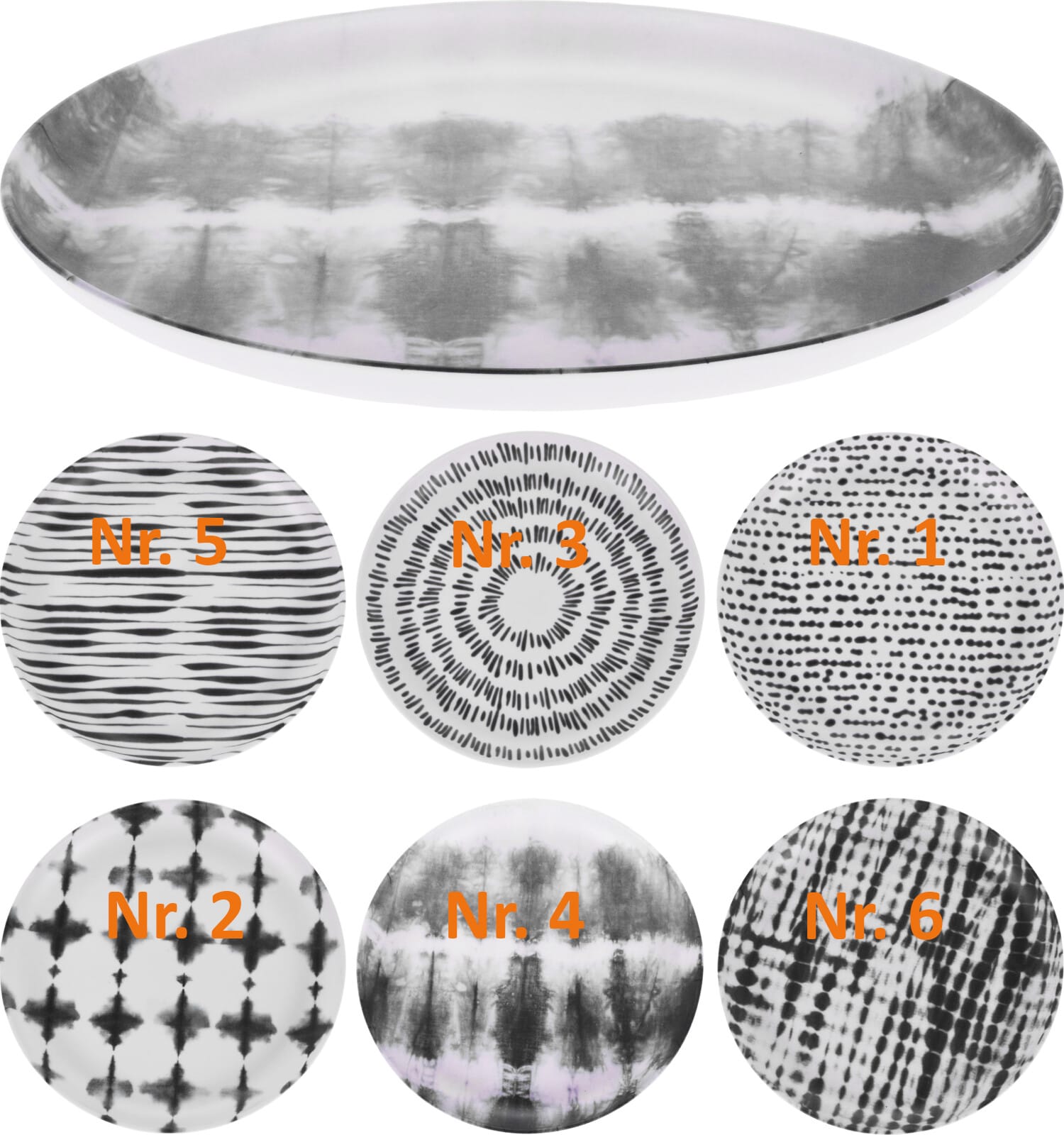 Diskur Melamine Svart/hvítur 25cm - Image 2