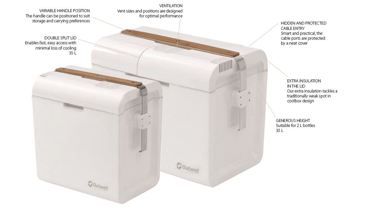 Kælibox ECOlux 24L 12v/230 Outwell hvítt - Image 2