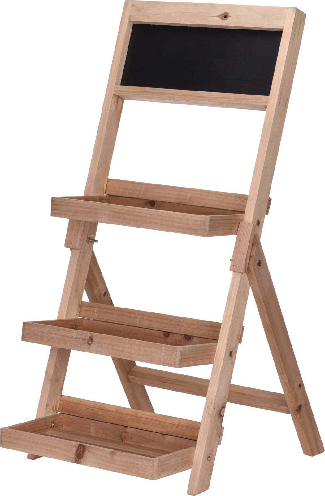 Blómahilla viðar 3 hillur