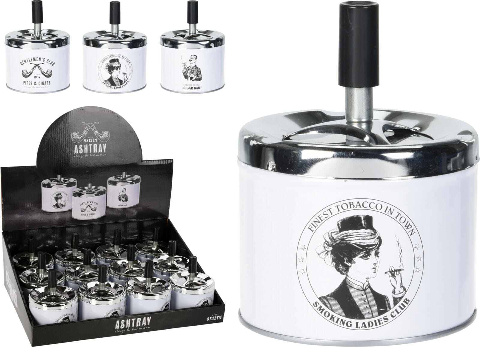 Öskubakki hvítir m/mynd 9x12cm