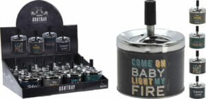 Öskubakki svartir m/texta 9x12cm