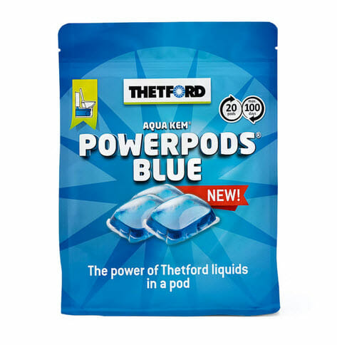 Klósettefni blátt 20 koddar í poka