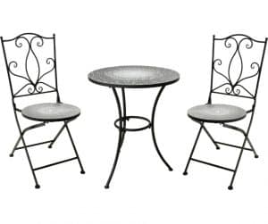 Bistro sett borð+2stólar grátt Mosaic