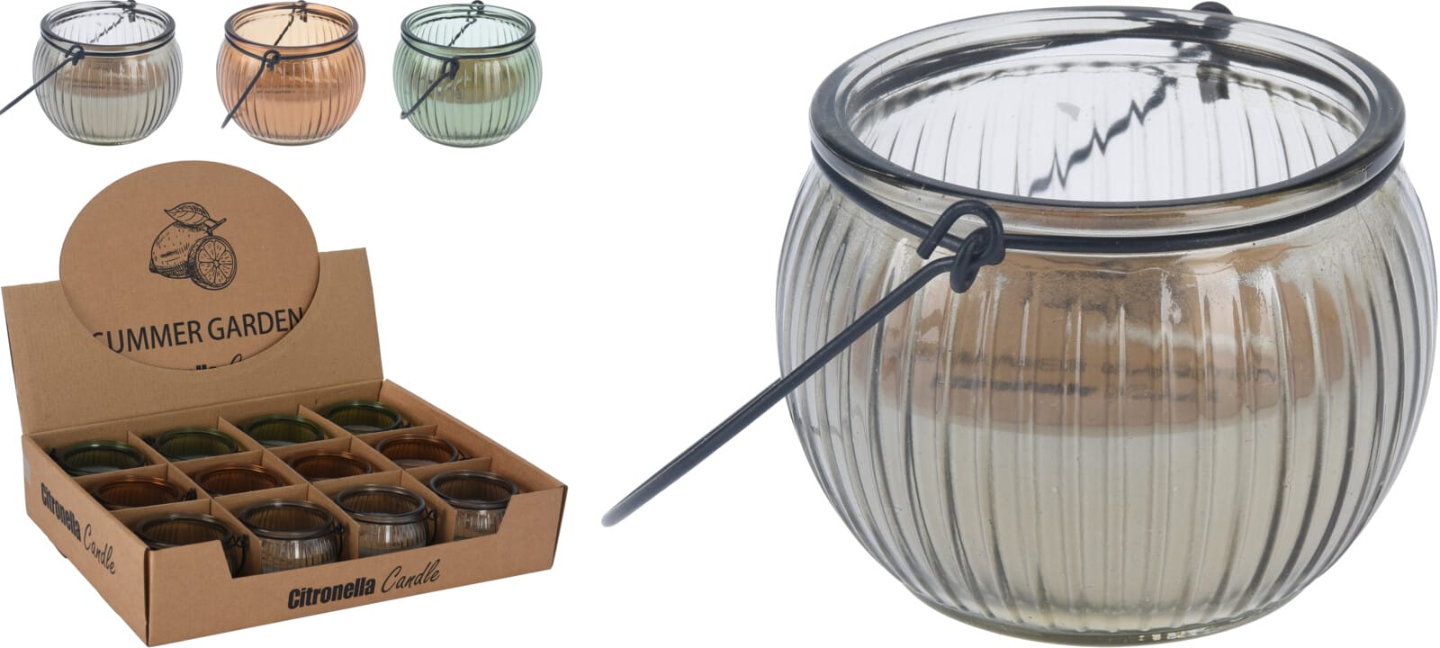 Citronella Kerti í gler glasi 7,6cm