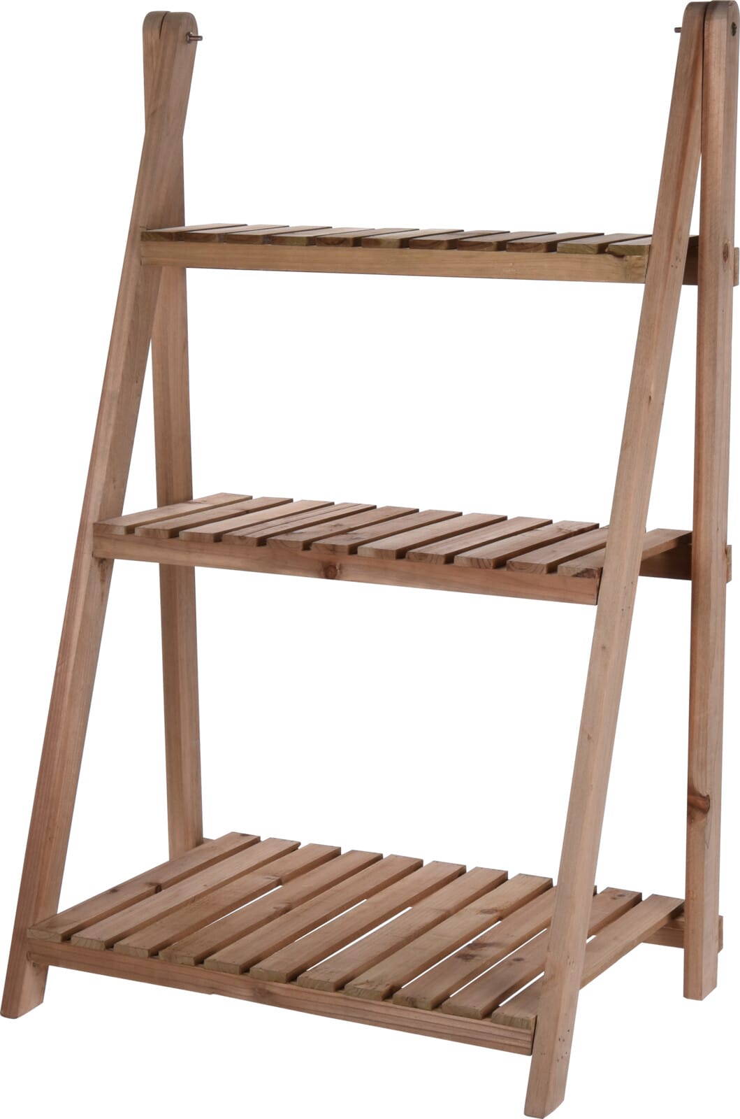 Blómahilla viðar 3 hillur