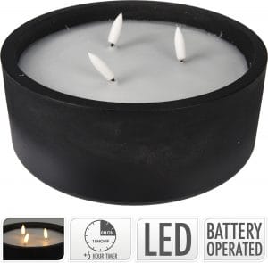 LED kerti / hringlótt - svart